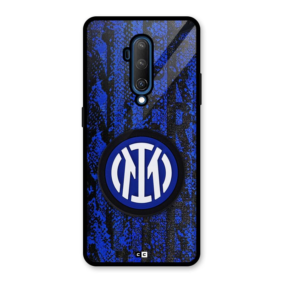 Inter Milan Texture Glass Back Case for OnePlus 7T Pro