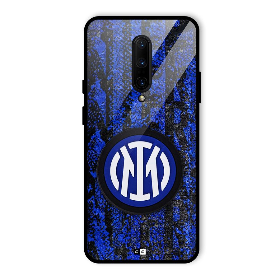Inter Milan Texture Glass Back Case for OnePlus 7 Pro