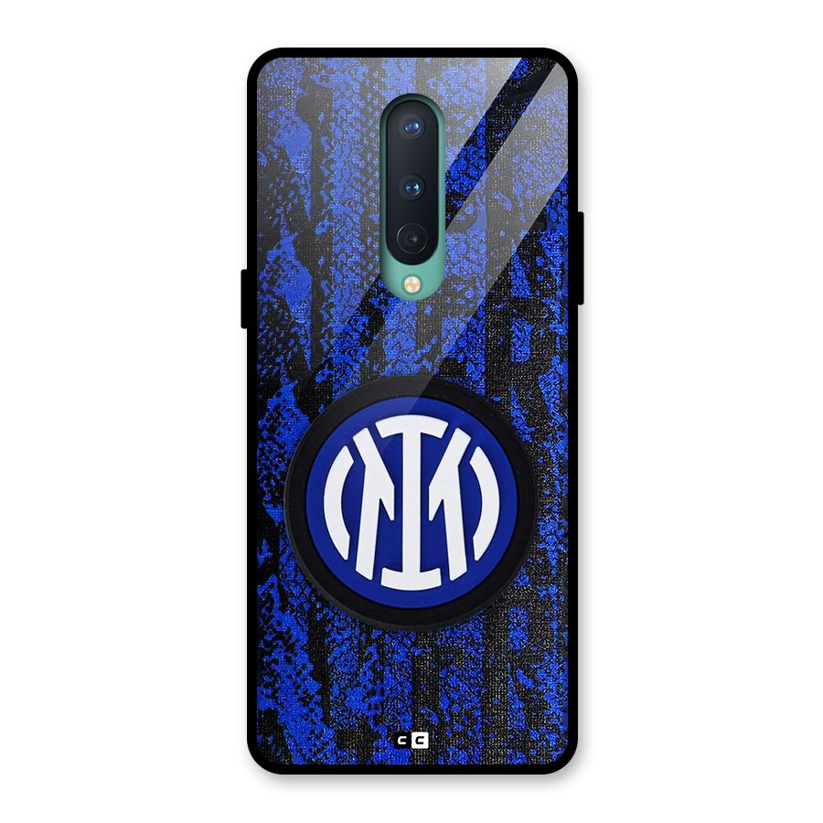 Inter Milan Texture Glass Back Case for OnePlus 8