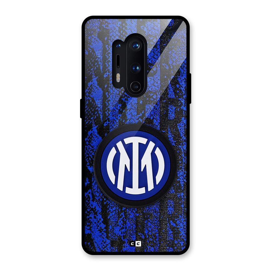 Inter Milan Texture Glass Back Case for OnePlus 8 Pro