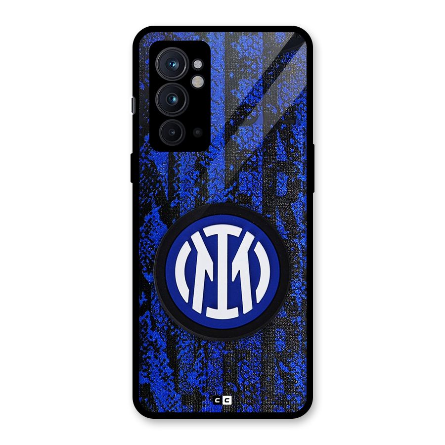 Inter Milan Texture Glass Back Case for OnePlus 9RT 5G