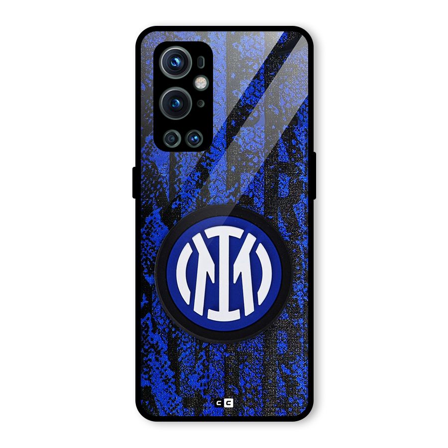 Inter Milan Texture Glass Back Case for OnePlus 9 Pro