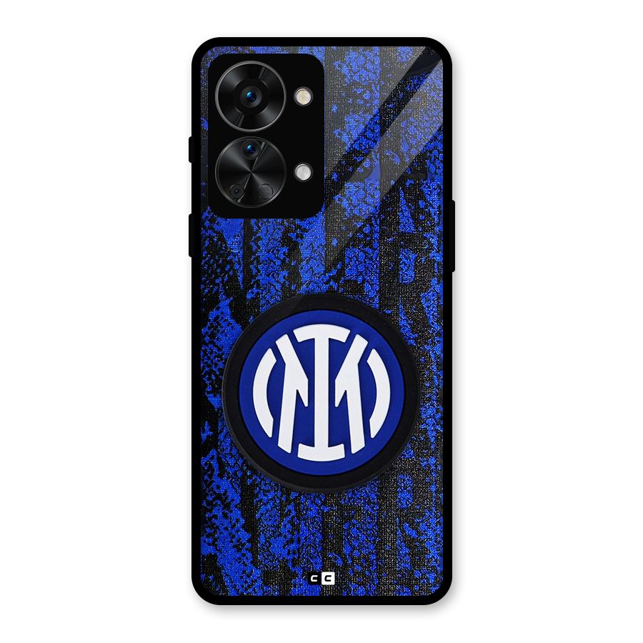 Inter Milan Texture Glass Back Case for OnePlus Nord 2T