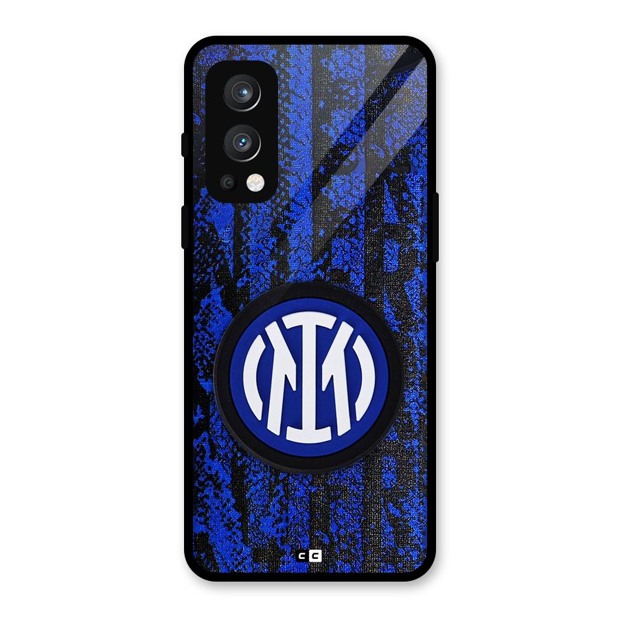 Inter Milan Texture Glass Back Case for OnePlus Nord 2 5G
