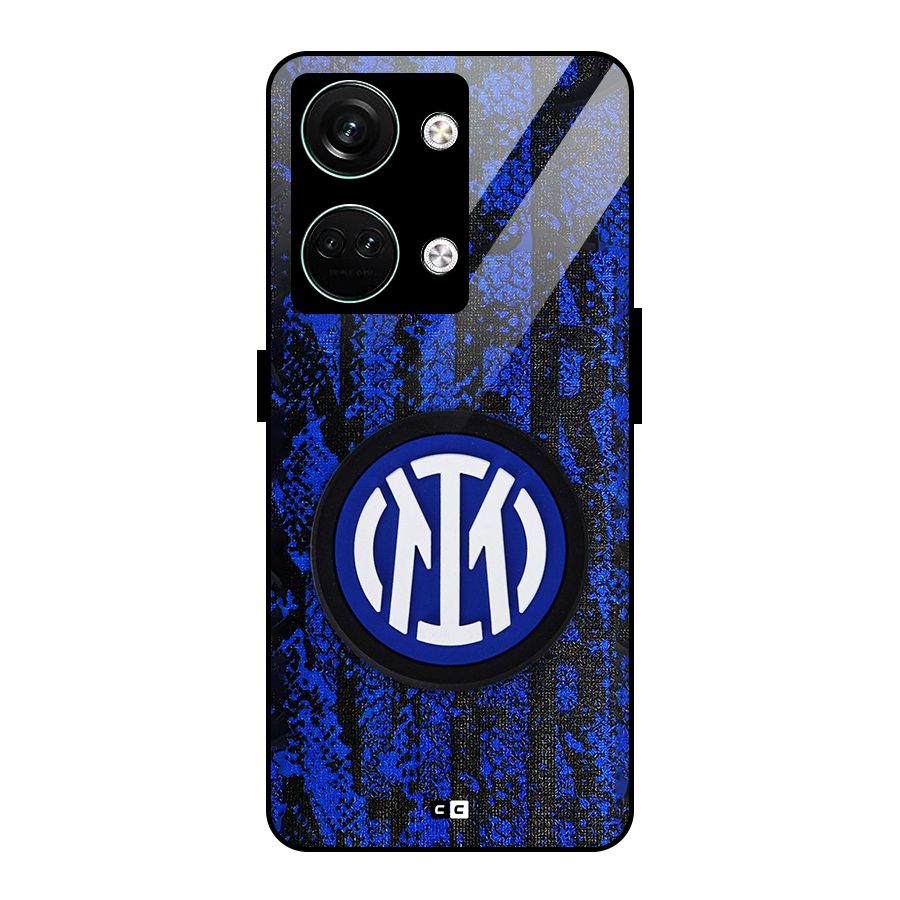 Inter Milan Texture Glass Back Case for Oneplus Nord 3