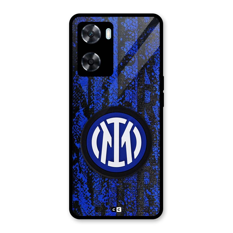 Inter Milan Texture Glass Back Case for Oppo A77
