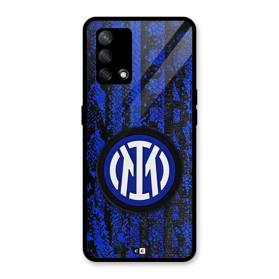 Inter Milan Texture Glass Back Case for Oppo F19