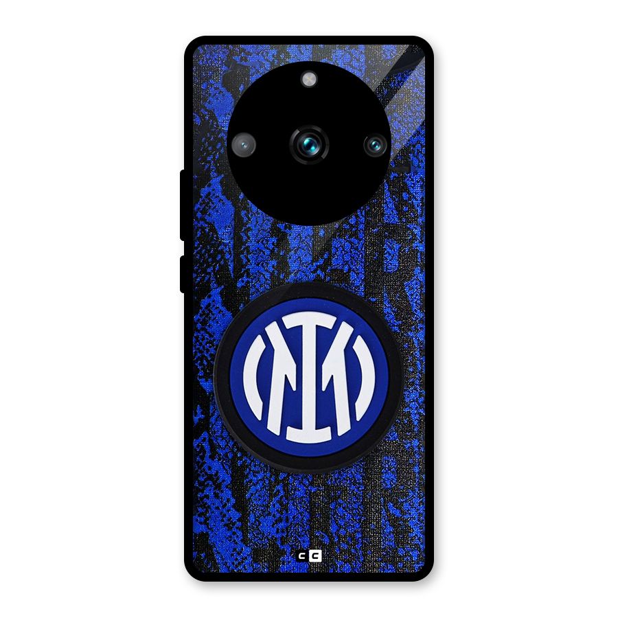 Inter Milan Texture Glass Back Case for Realme 11 Pro