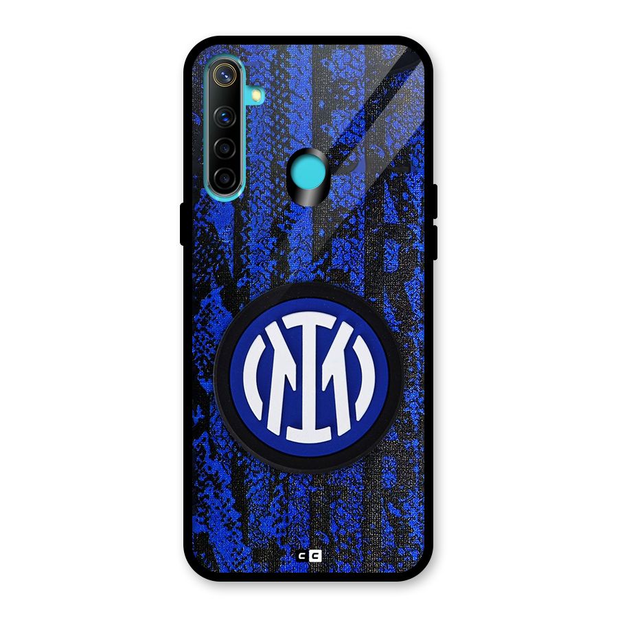 Inter Milan Texture Glass Back Case for Realme 5