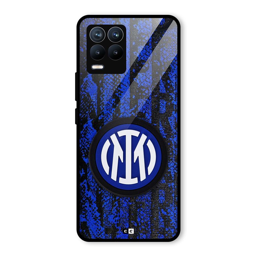 Inter Milan Texture Glass Back Case for Realme 8