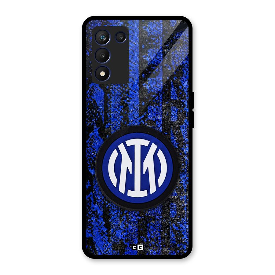 Inter Milan Texture Glass Back Case for Realme 9 5G Speed