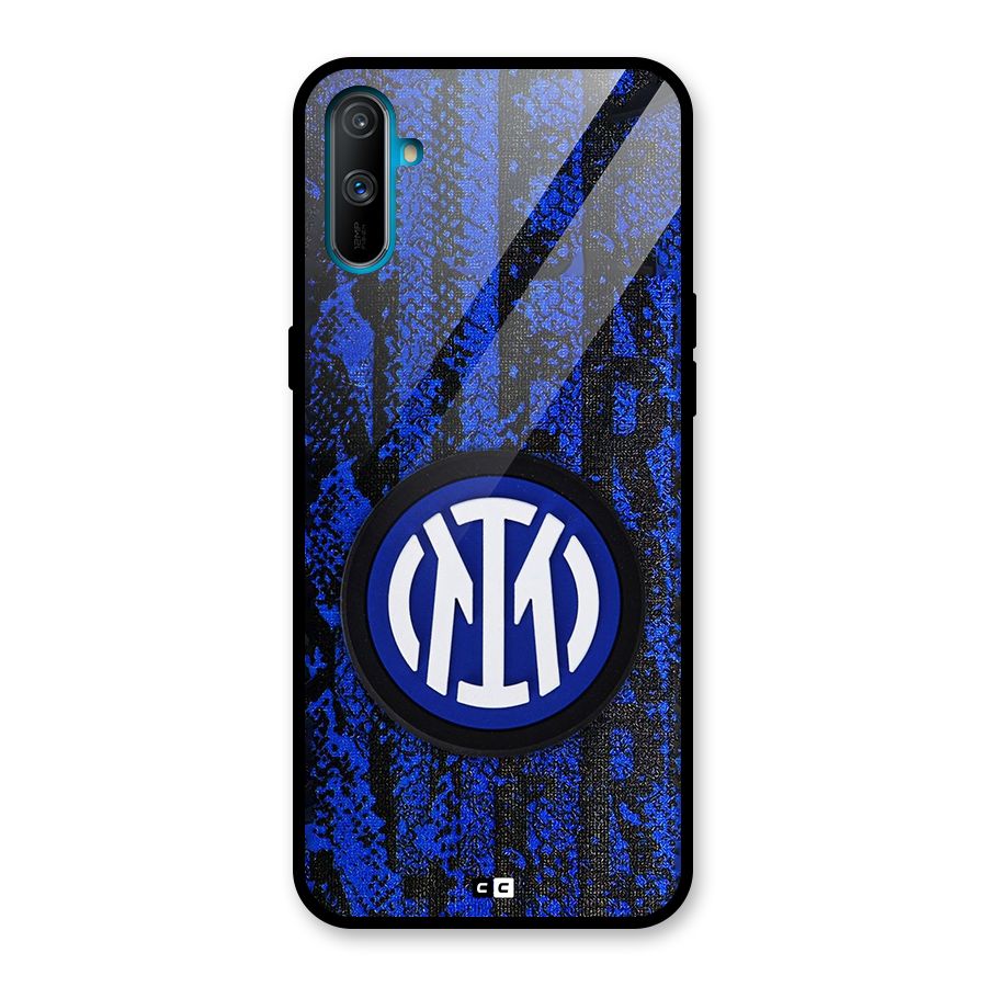 Inter Milan Texture Glass Back Case for Realme C3