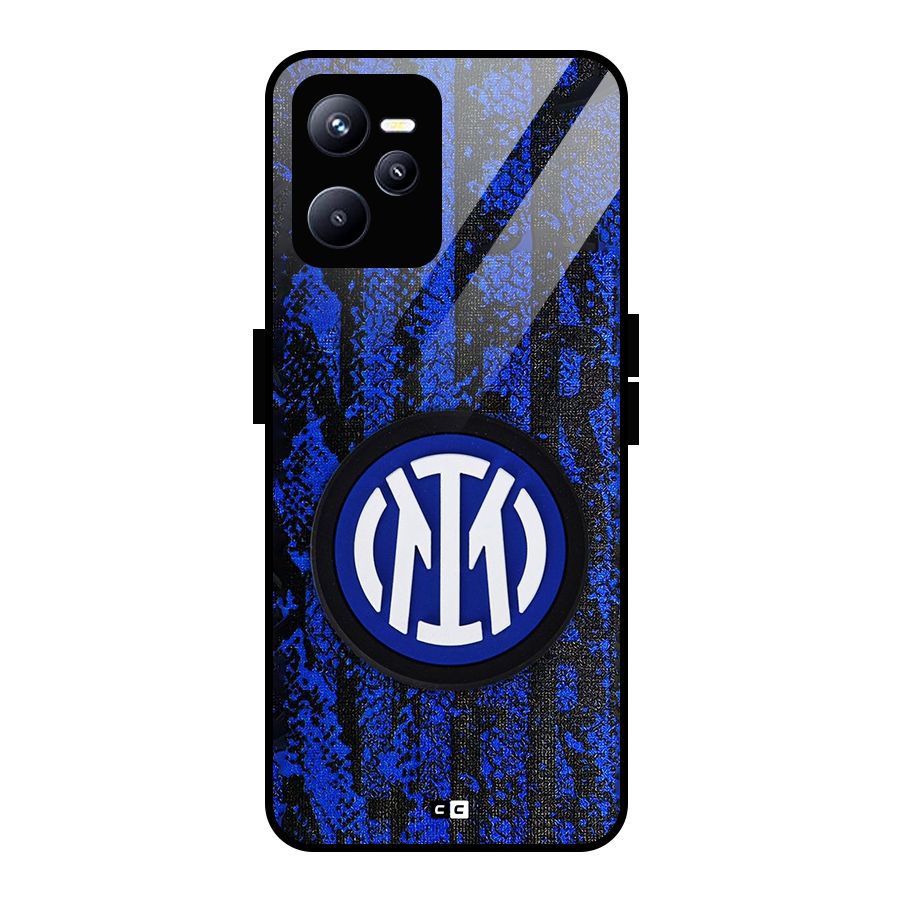 Inter Milan Texture Glass Back Case for Realme C35