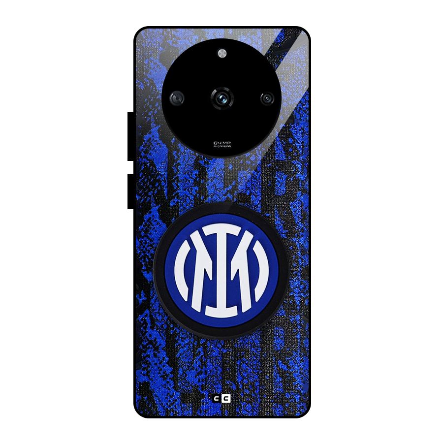 Inter Milan Texture Glass Back Case for Realme Narzo 60 5G