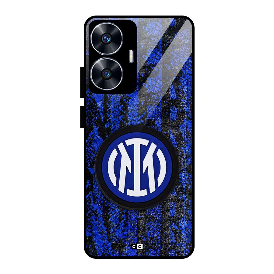 Inter Milan Texture Glass Back Case for Realme Narzo N55