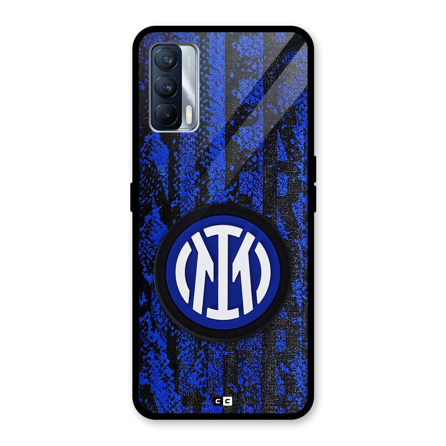 Inter Milan Texture Glass Back Case for Realme X7
