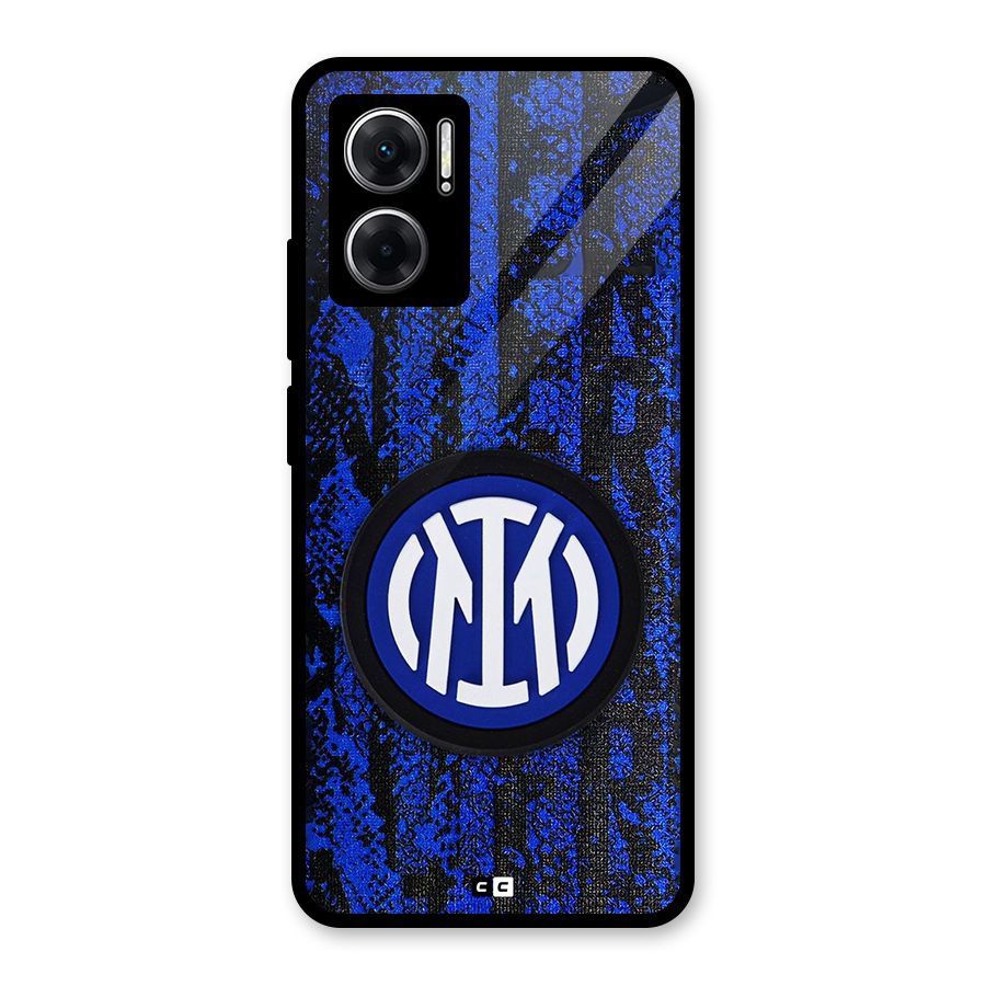 Inter Milan Texture Glass Back Case for Redmi 11 Prime 5G