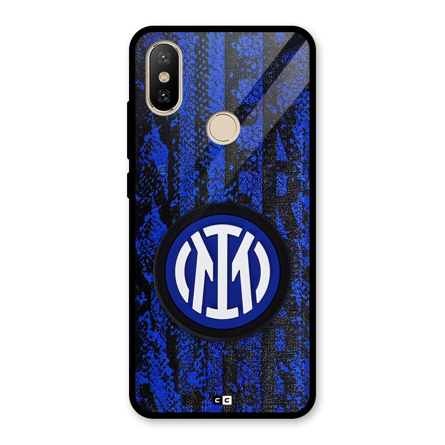 Inter Milan Texture Glass Back Case for Redmi A2