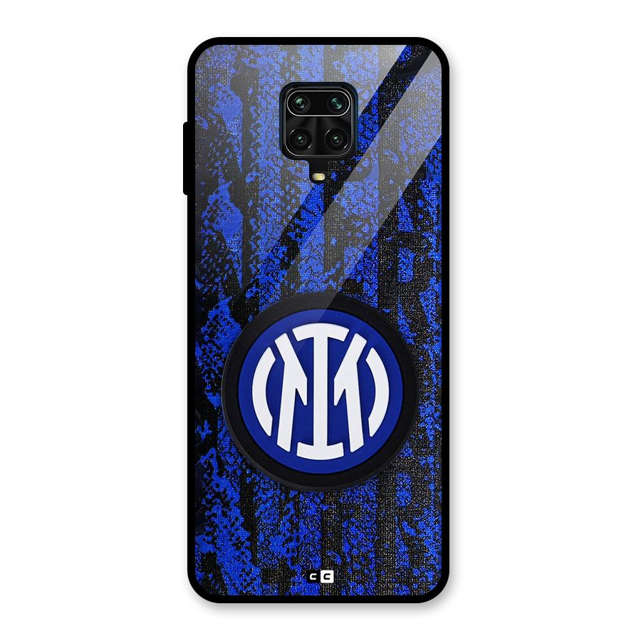 Inter Milan Texture Glass Back Case for Redmi Note 10 Lite
