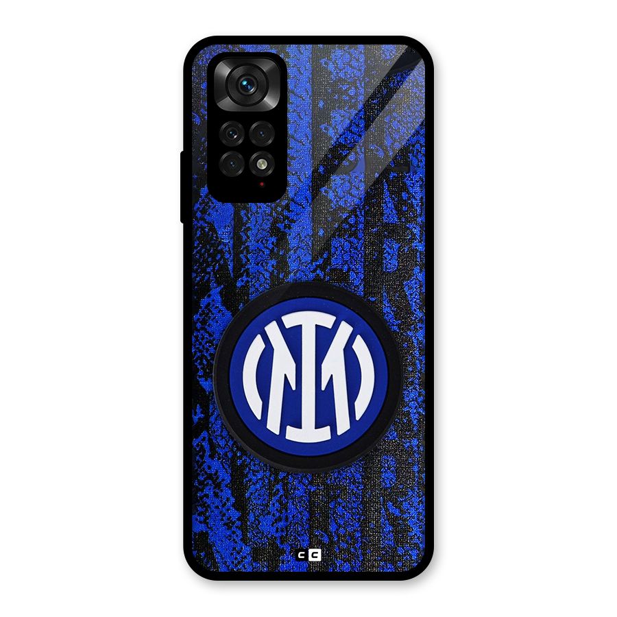Inter Milan Texture Glass Back Case for Redmi Note 11