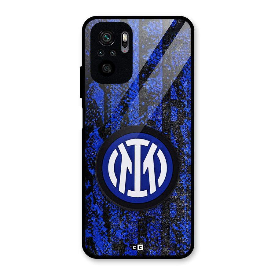 Inter Milan Texture Glass Back Case for Redmi Note 11 SE