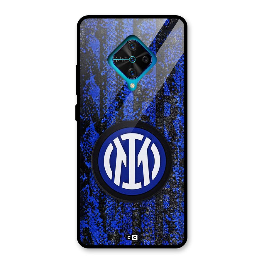 Inter Milan Texture Glass Back Case for Vivo S1 Pro