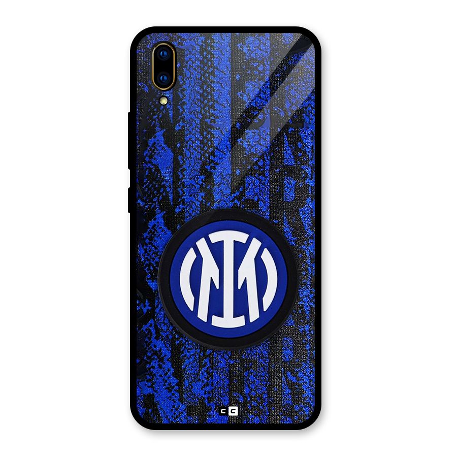 Inter Milan Texture Glass Back Case for Vivo V11 Pro