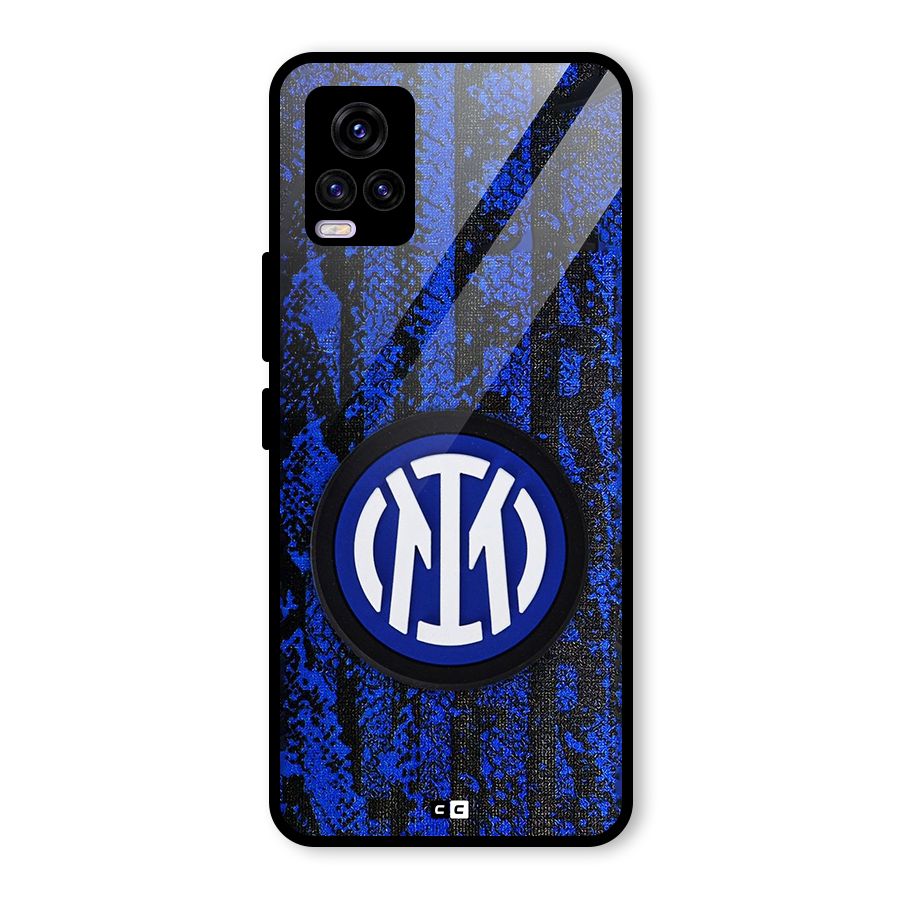 Inter Milan Texture Glass Back Case for Vivo V20