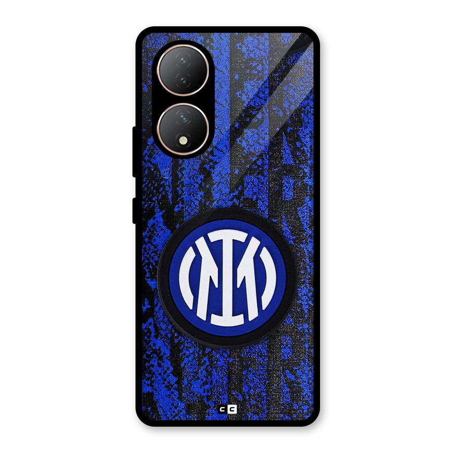 Inter Milan Texture Glass Back Case for Vivo Y100A
