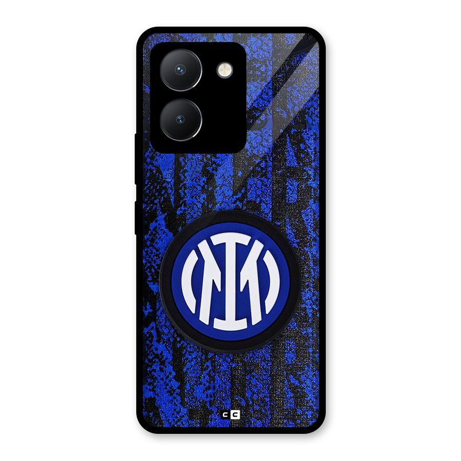 Inter Milan Texture Glass Back Case for Vivo Y36