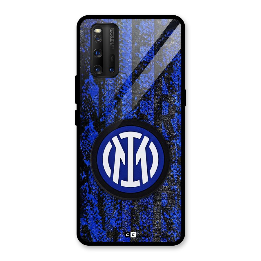 Inter Milan Texture Glass Back Case for Vivo iQOO 3