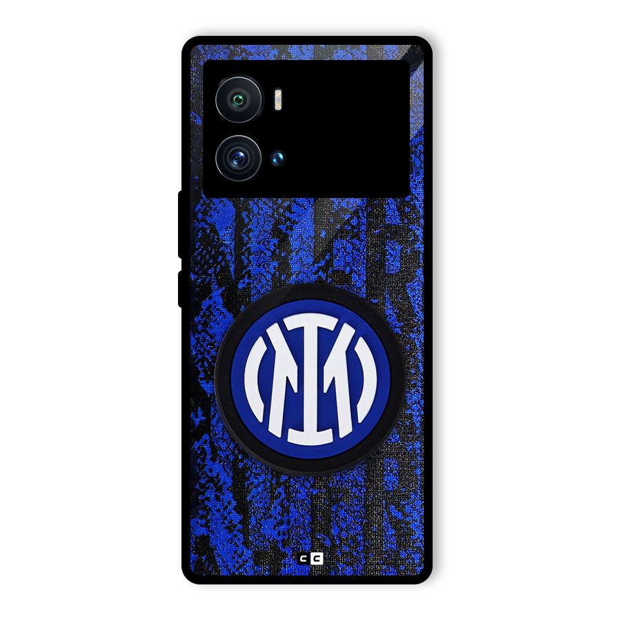 Inter Milan Texture Glass Back Case for Vivo iQOO 9 Pro