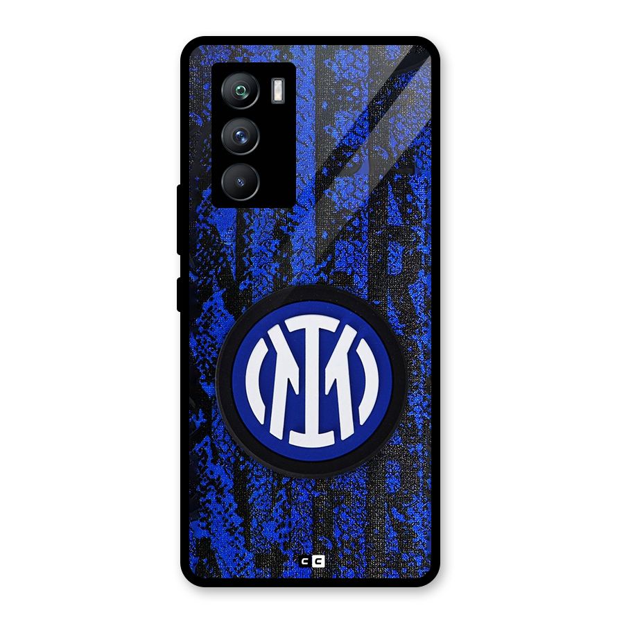 Inter Milan Texture Glass Back Case for Vivo iQOO 9 SE