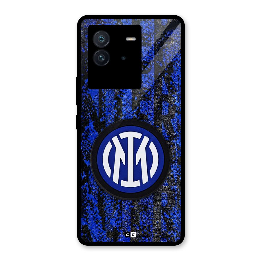 Inter Milan Texture Glass Back Case for Vivo iQOO Neo 6 5G