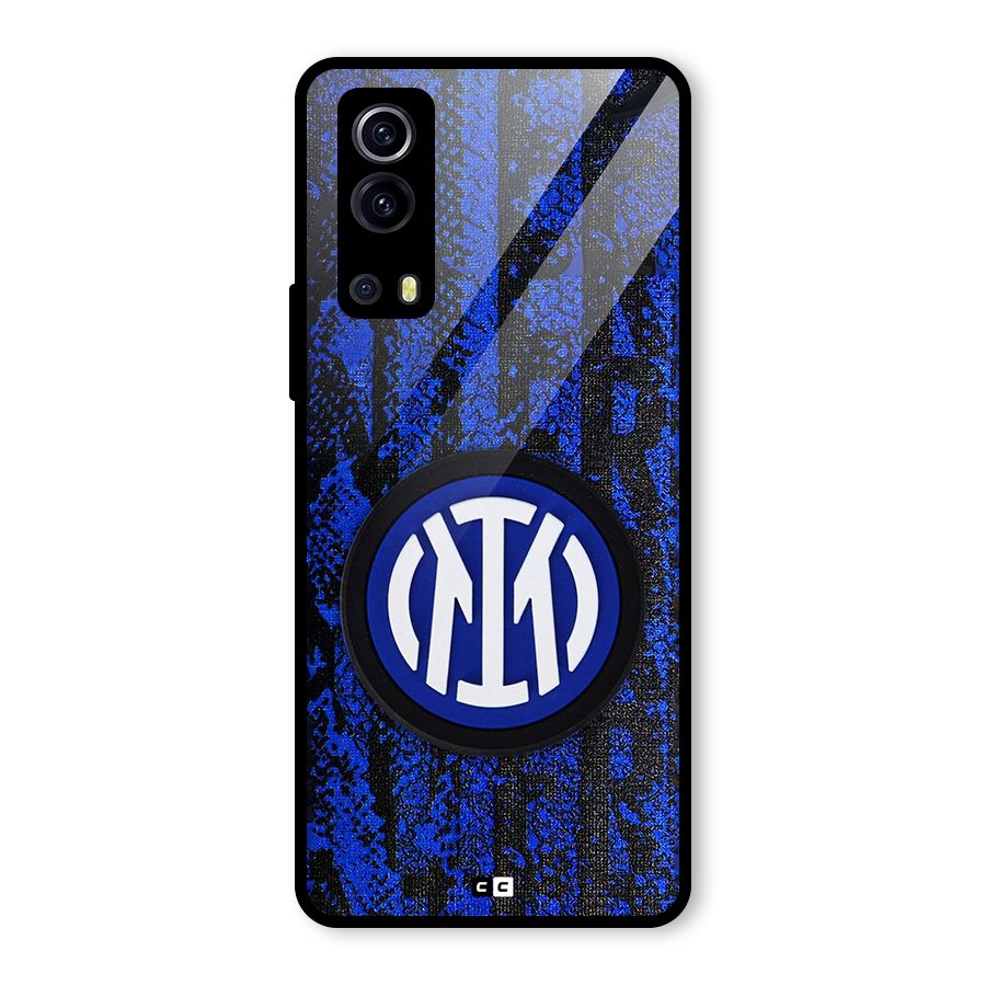 Inter Milan Texture Glass Back Case for Vivo iQOO Z3