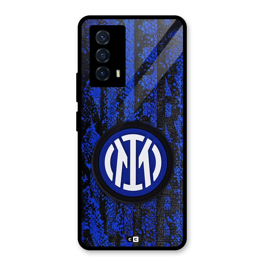 Inter Milan Texture Glass Back Case for Vivo iQOO Z5