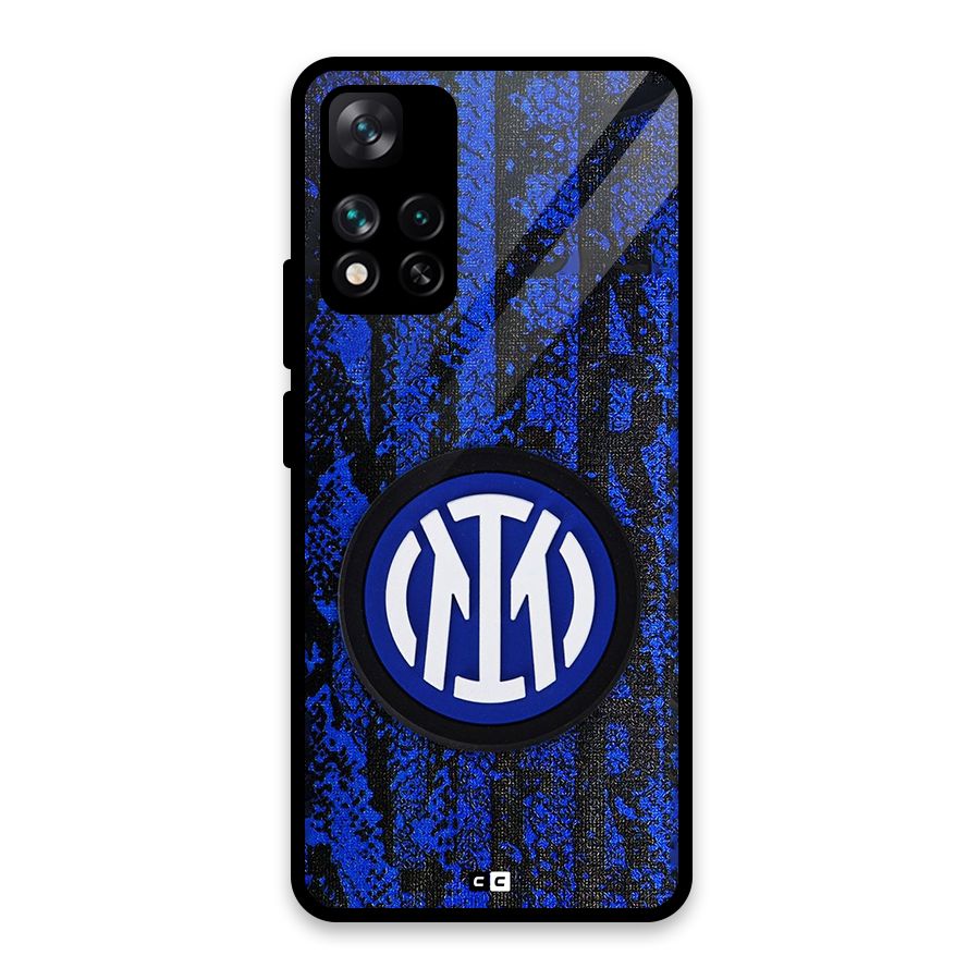 Inter Milan Texture Glass Back Case for Xiaomi 11i HyperCharge 5G
