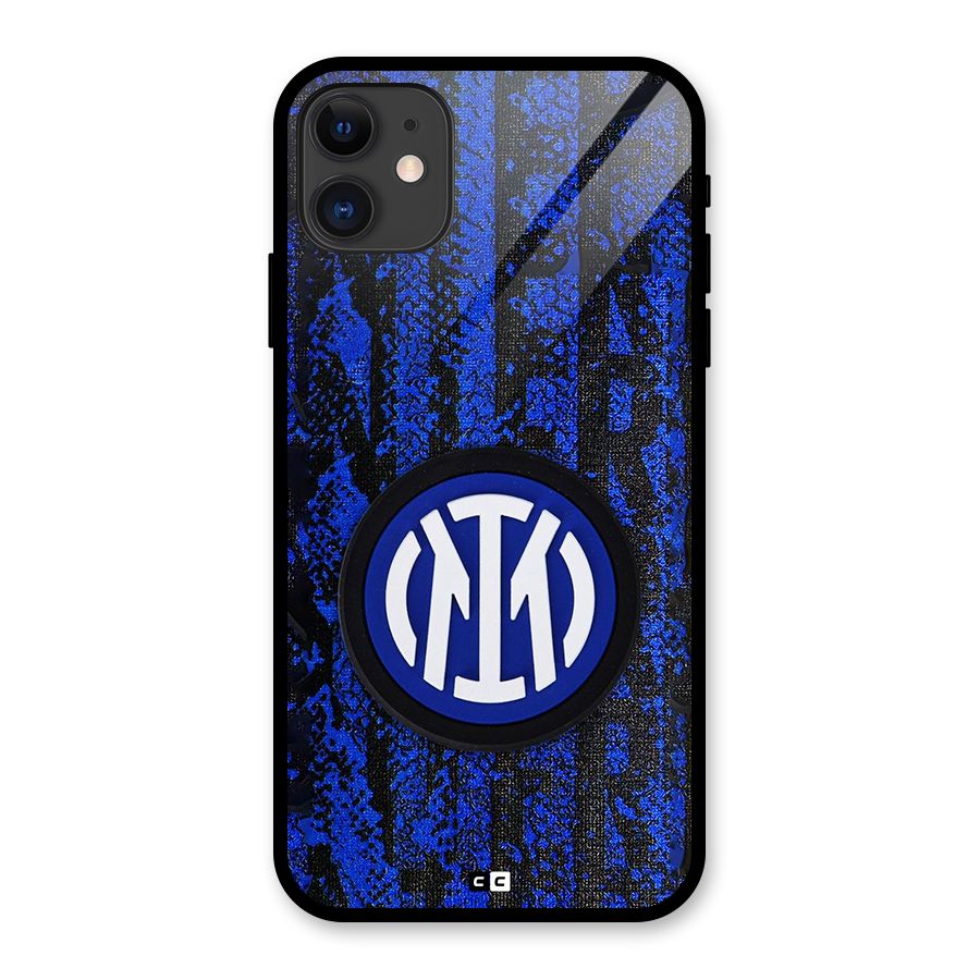 Inter Milan Texture Glass Back Case for iPhone 11