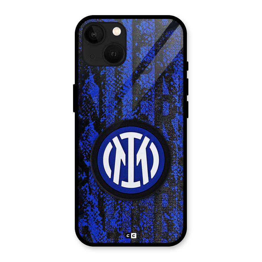 Inter Milan Texture Glass Back Case for iPhone 13