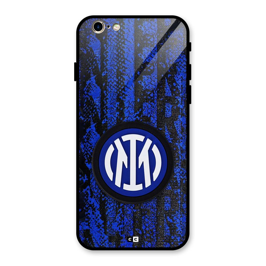 Inter Milan Texture Glass Back Case for iPhone 6 6S