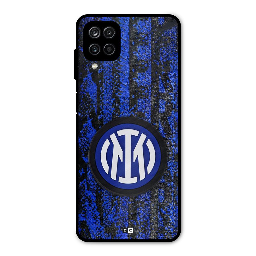 Inter Milan Texture Metal Back Case for Galaxy A12