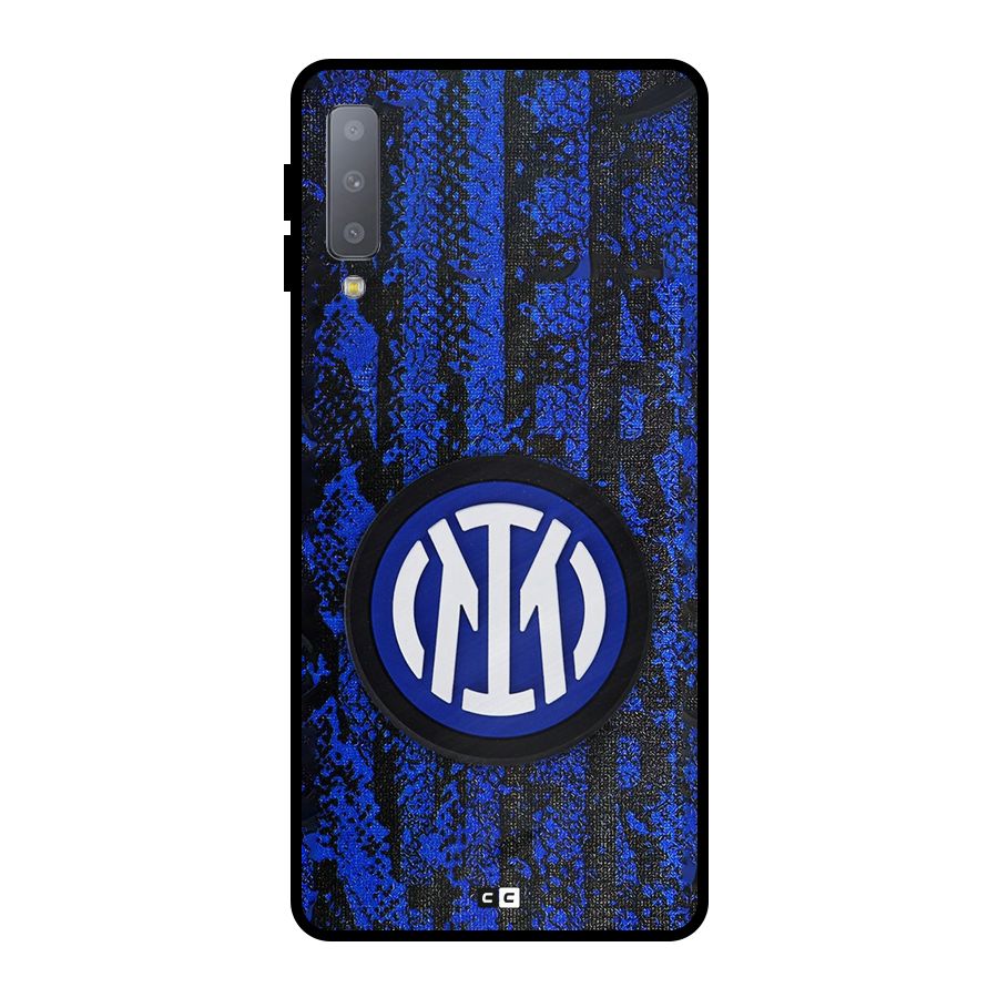 Inter Milan Texture Metal Back Case for Galaxy A7 (2018)