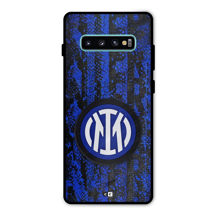 Inter Milan Texture Metal Back Case for Galaxy S10 Plus