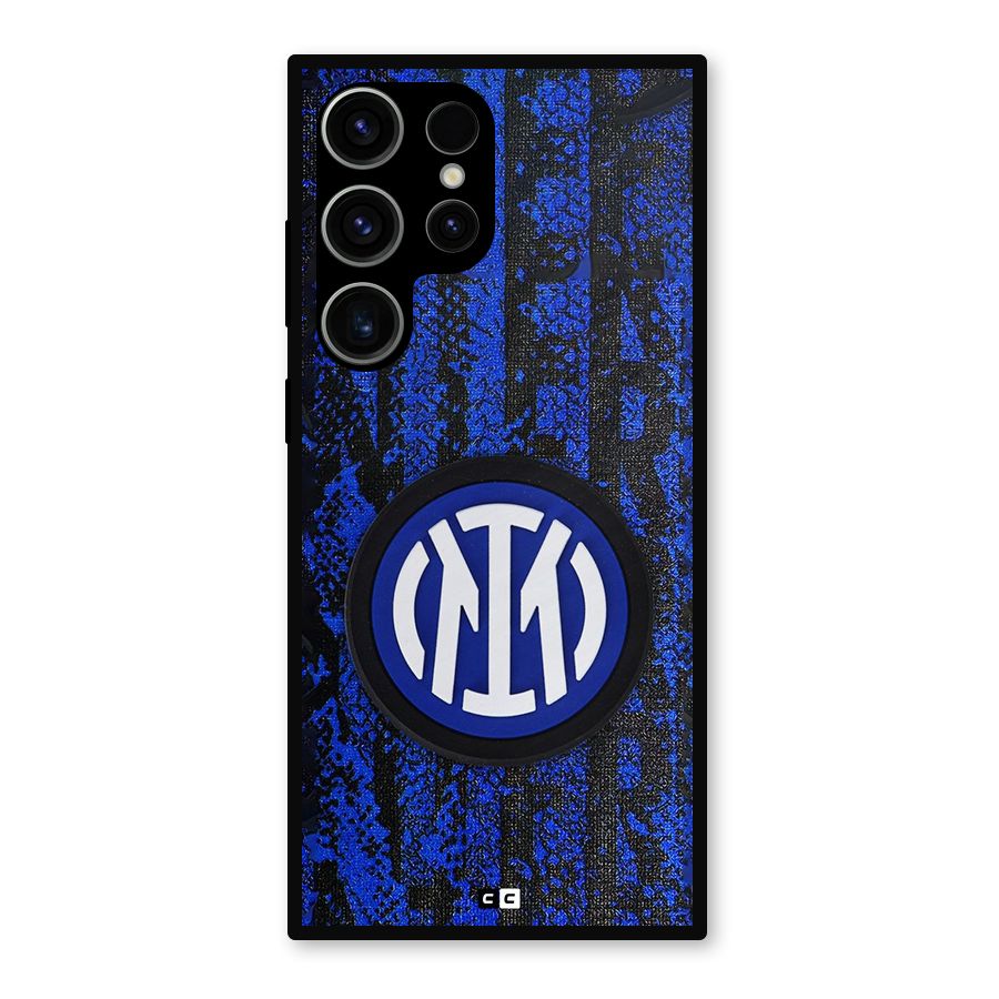 Inter Milan Texture Metal Back Case for Galaxy S23 Ultra