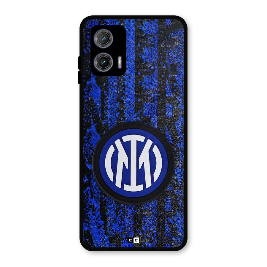 Inter Milan Texture Metal Back Case for Moto G73