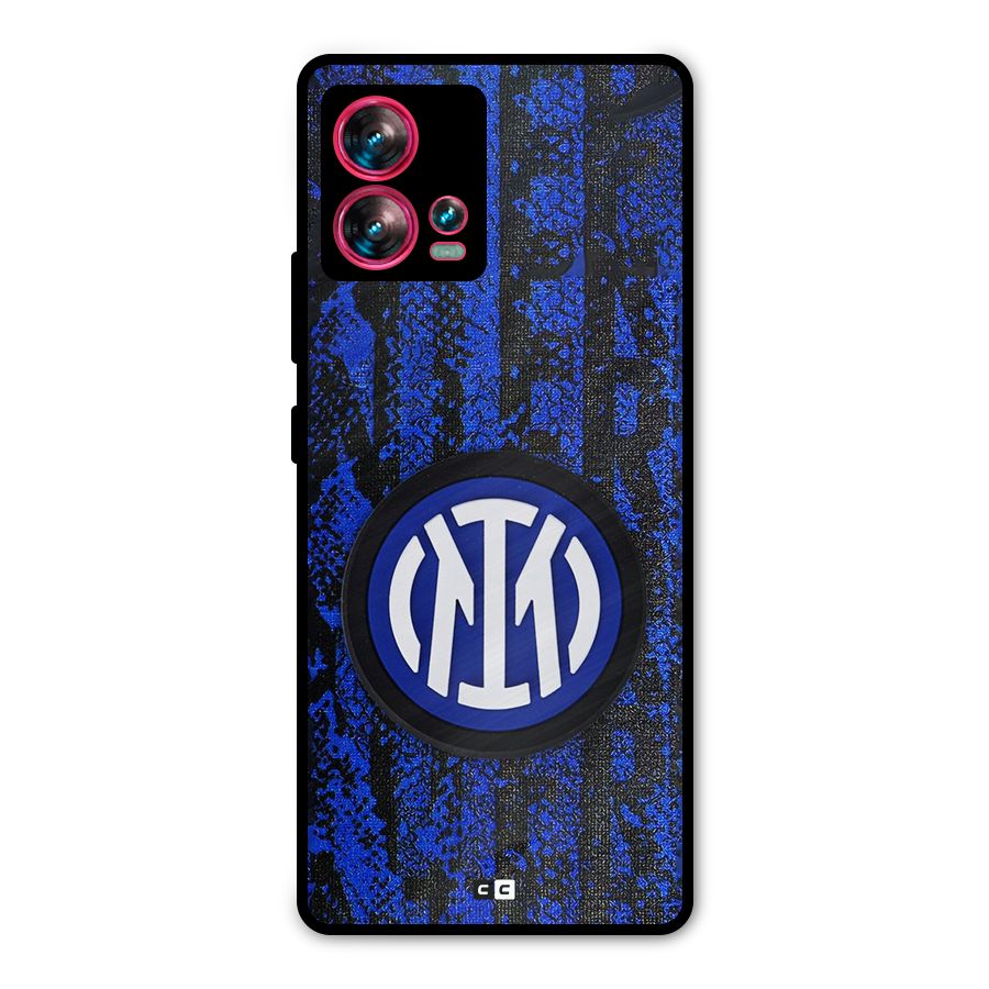 Inter Milan Texture Metal Back Case for Motorola Edge 30 Fusion