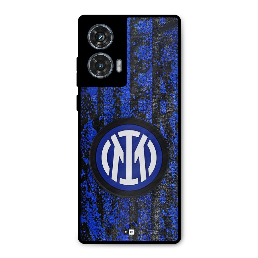 Inter Milan Texture Metal Back Case for Motorola Edge 50 Fusion