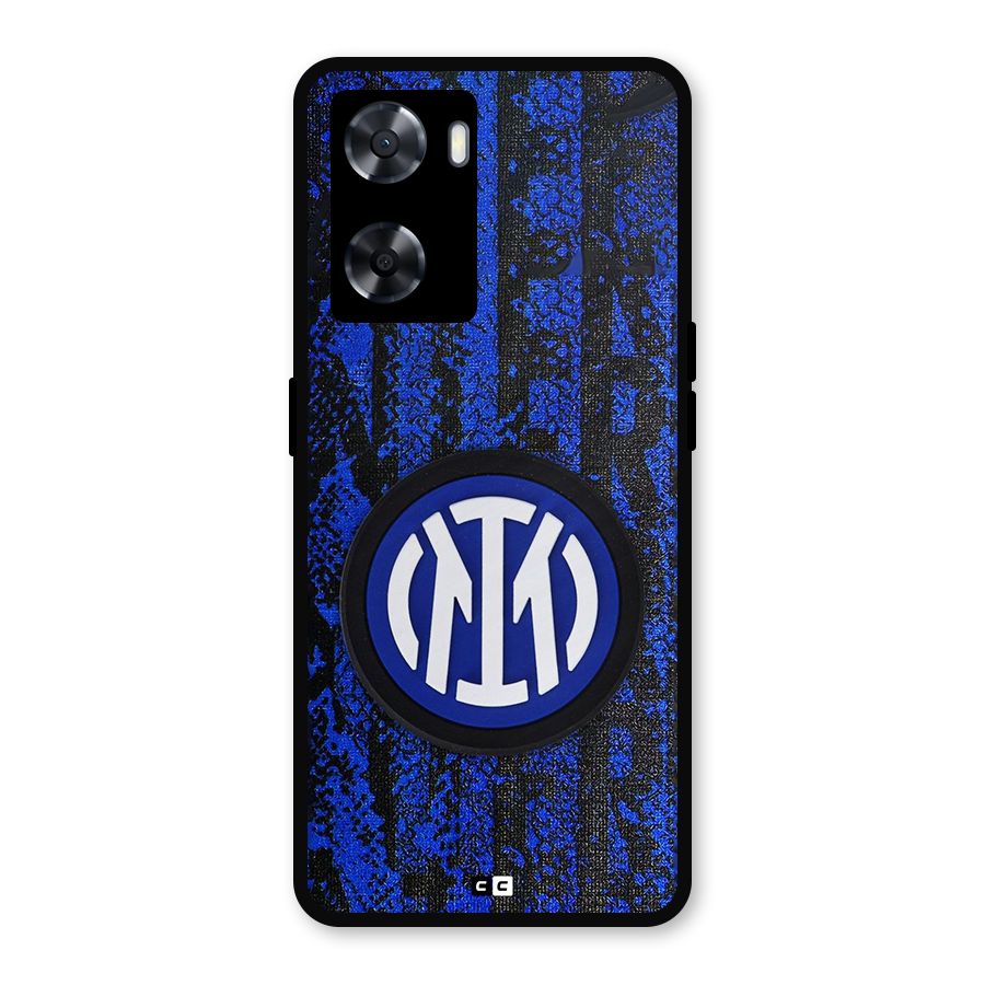 Inter Milan Texture Metal Back Case for Oppo A77s
