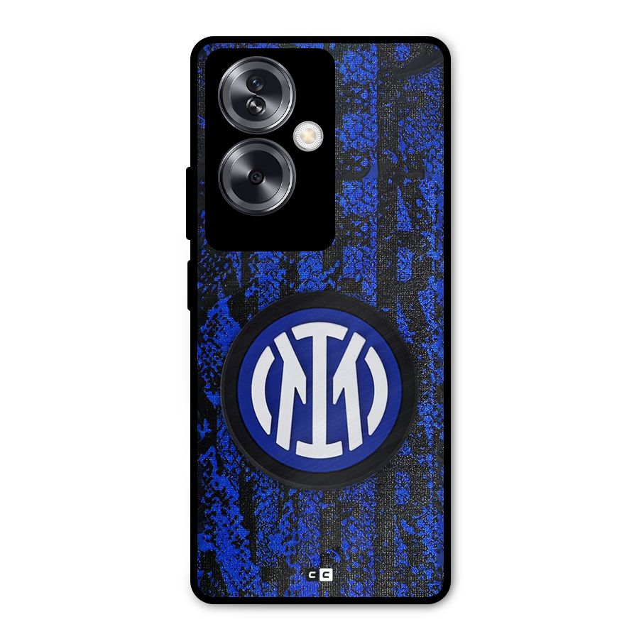 Inter Milan Texture Metal Back Case for Oppo A79 5G