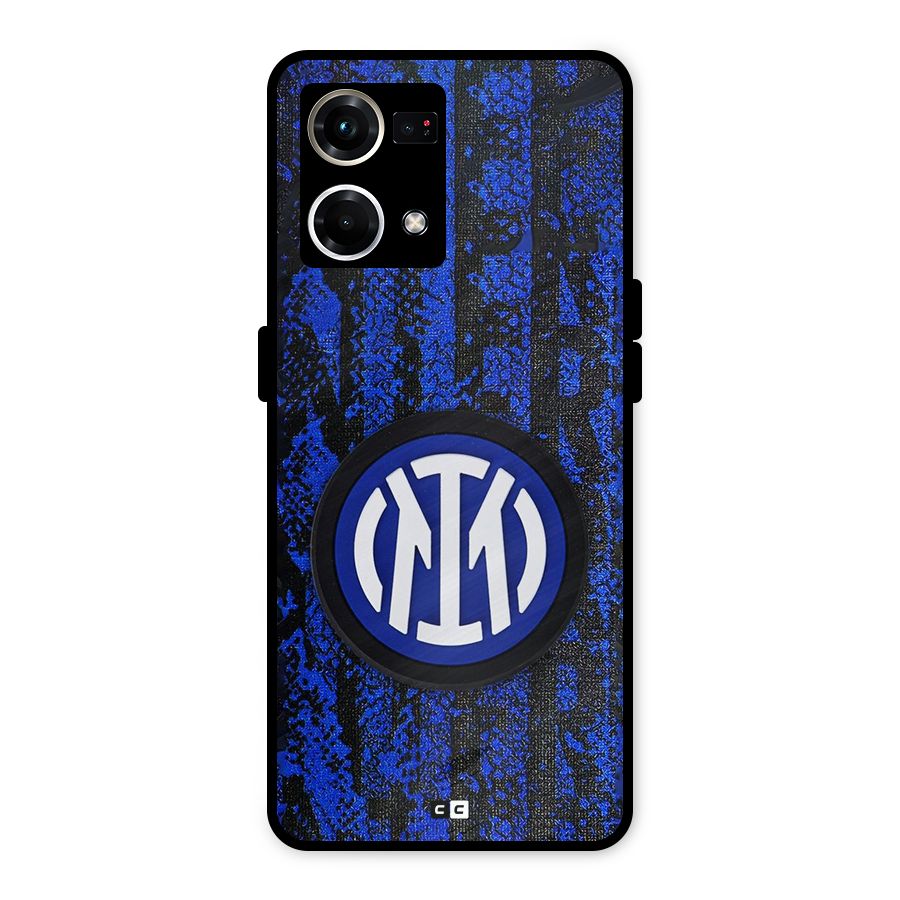 Inter Milan Texture Metal Back Case for Oppo F21s Pro 4G
